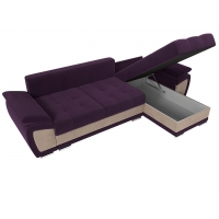 Угловой диван Нэстор (велюр фиолетовый бежевый) - Изображение 3